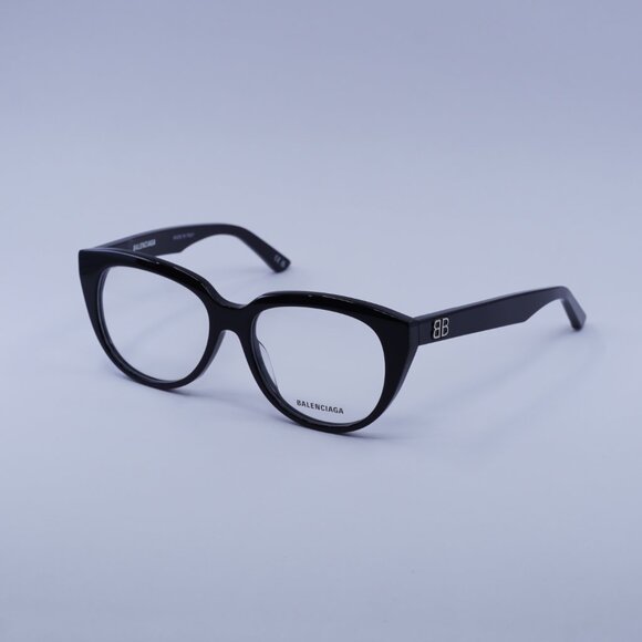 Balenciaga BB0131O 001 Eyeglasses Black 53mm Cat Eye Frame - Picture 4 of 9